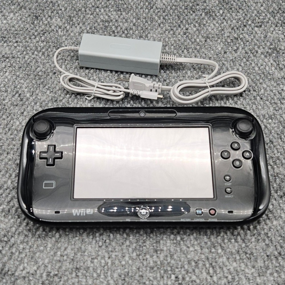 Nintendo Wii U GamePad Black WUP-010 Controller Gaming Power Cord (Tested Works)